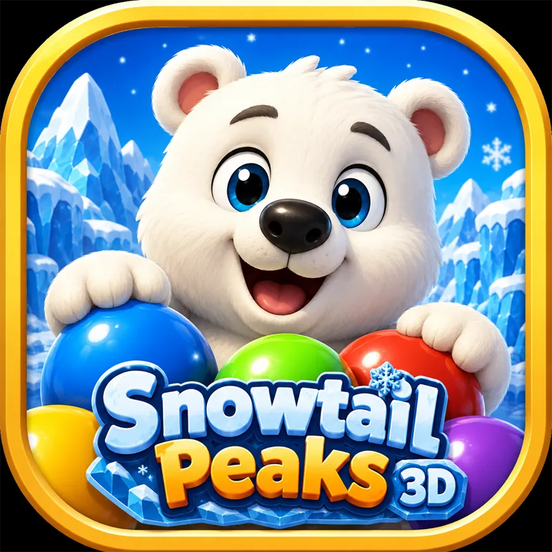 SnowTail Peaks: 3D bubble pop adventure