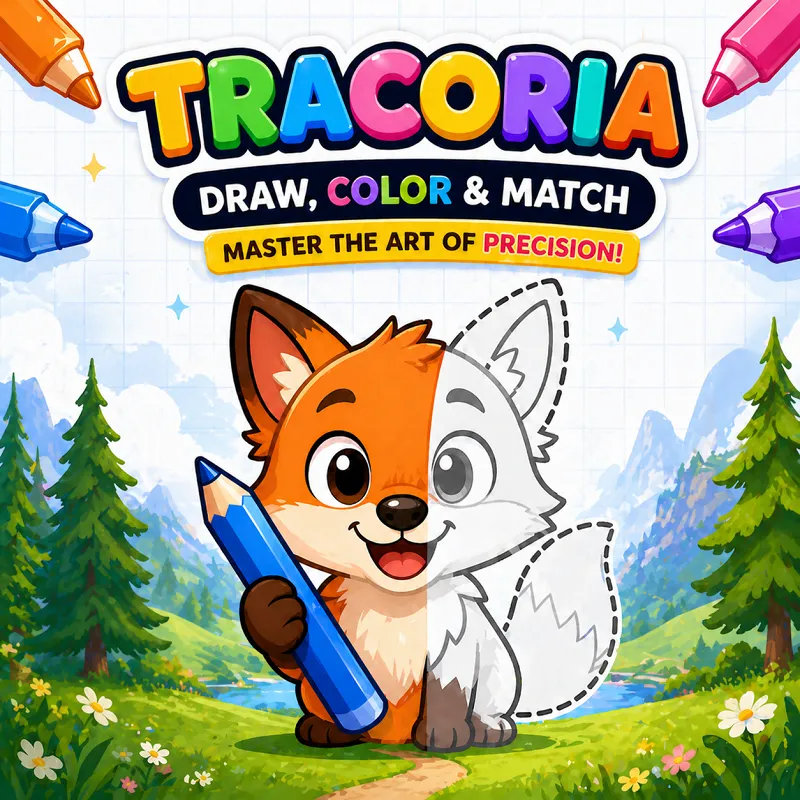 Tracoria: Draw, Color & Match